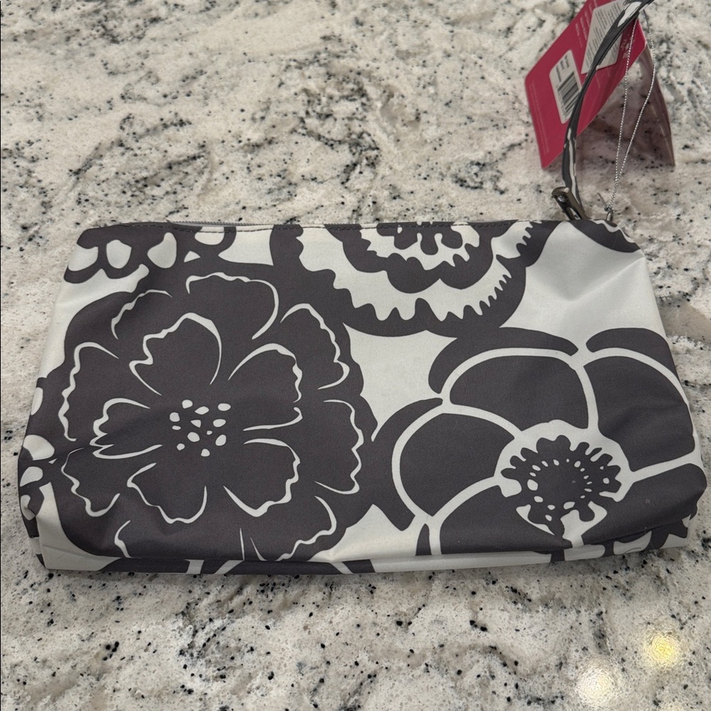 Ju-Ju-Be BeQuick Floral Clutch Accessory Bag Gray and White with Teal Interior - Picture 11 of 16